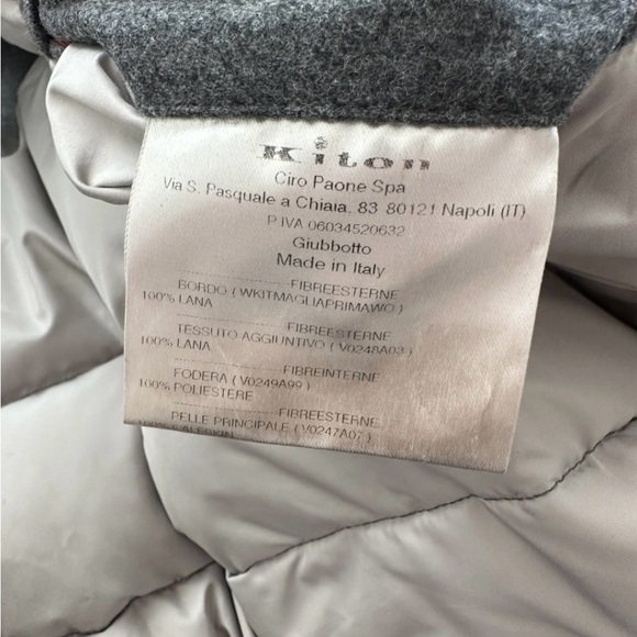 $8K Kiton Brown Suede & Grey Wool Puffer Jacket size IT48 - Picture 10 of 11